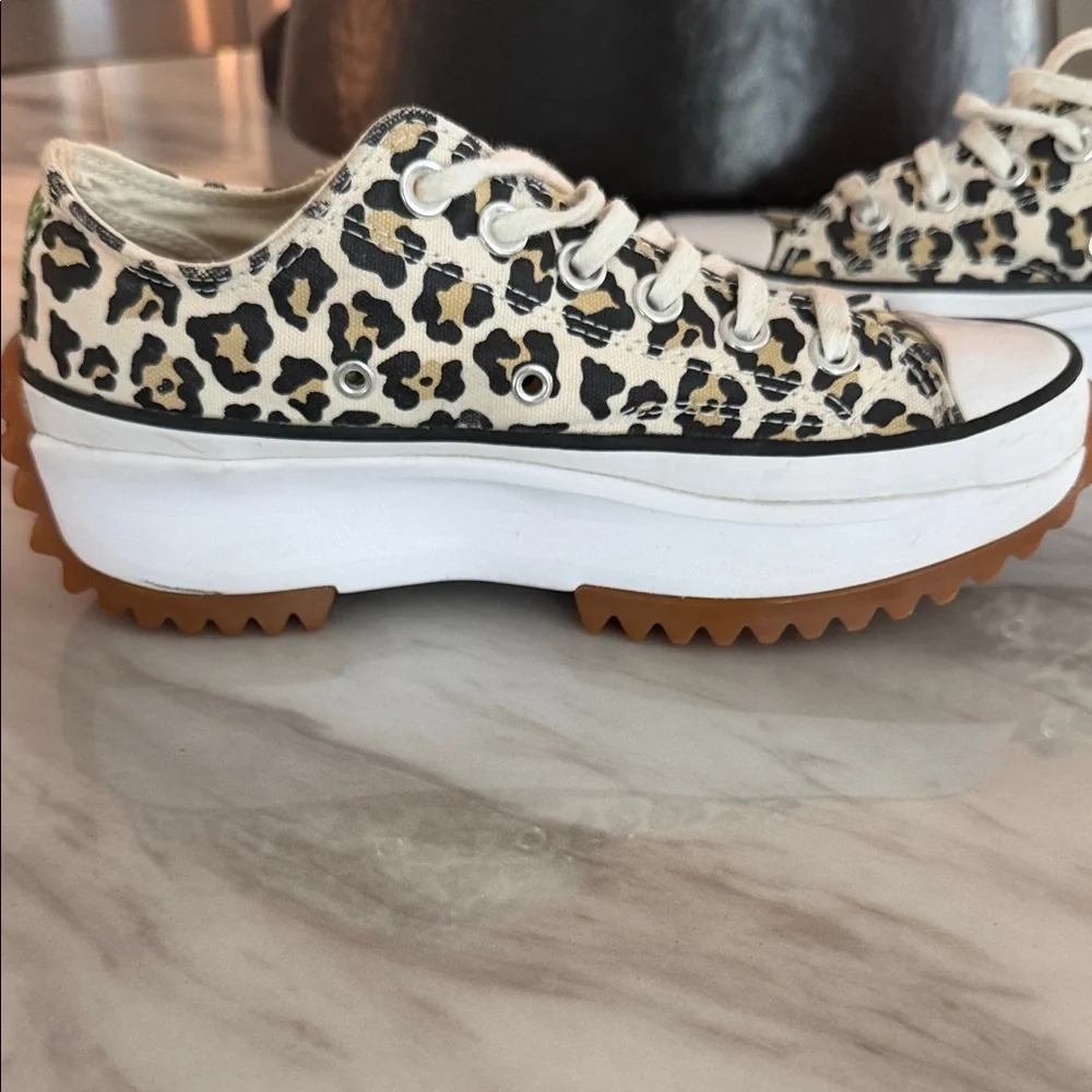 Converse Leopard & Camouflage Canvas Low-Top Sneakers - White, Green, Black, Tan - Picture 4 of 7